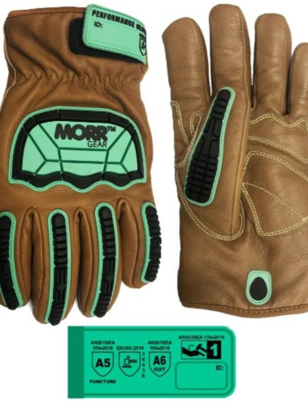 MORR™ Gear ANSI Cut Level A6 Leather Impact Gloves - Mens L